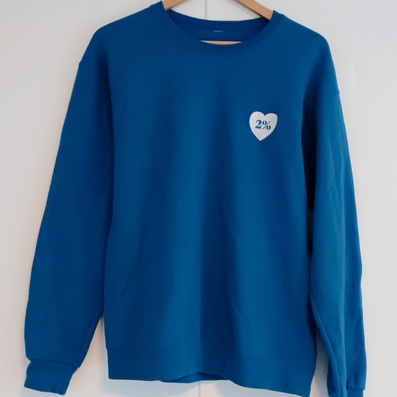 ↠ Dairy Boy Paige Lorenze Cozy 2% Royal Blue Crewneck Cotton Pullover Sweatshirt - Picture 11 of 12